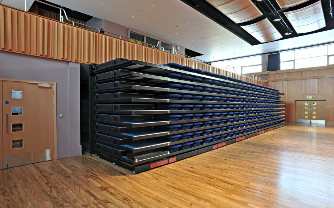 Trinity School Retractable Seating unit closed