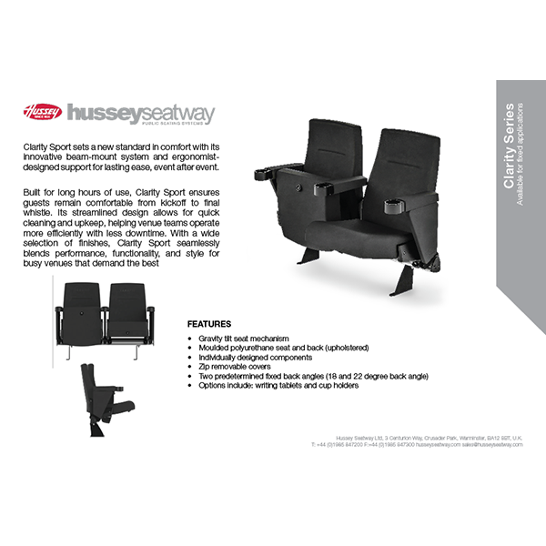 Clarity Series Product Specification Sheet in Metric